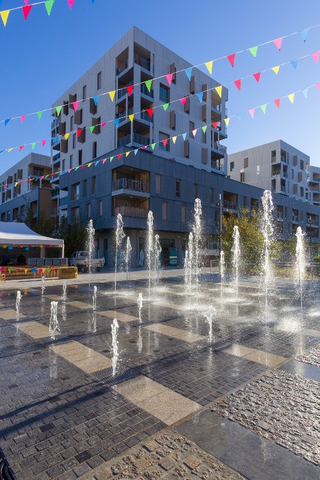 Fontaine place de l'Hôtel de Ville -  ZAC Valmar 4